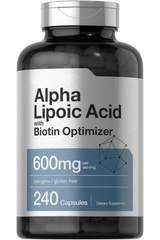Alpha Lipoic Acid 600mg | 240 Capsules | with Biotin Optimizer | Non-GMO and Gluten Free Supplement