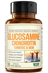 Glucosamine Chondroitin MSM Turmeric Boswellia - Joint Support Supplement. Antioxidant Properties. Helps with Inflammatory Response. Occasional Discomfort Relief for Back, Knees & Hands. 90 Capsules