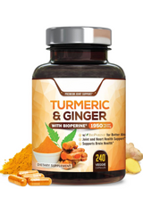 Turmeric Curcumin with BioPerine & Ginger 95% Curcuminoids 1950mg - Black Pepper Extract for Max Absorption, Joint Support Supplement, Herbal Turmeric Pills, Vegan Non-GMO - 240 Capsules