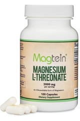 Magnesium L Threonate Capsules (Magtein) – High Absorption Supplement – Bioavailable Form for Sleep and Cognitive Function Support – 2,000 mg – 100 Capsules