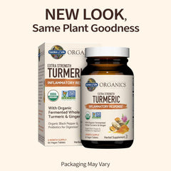 Garden of Life Extra Strength Turmeric Inflammatory Response 60 Tablets-100mg Curcumin (95% Curcuminoids) Black Pepper, Probiotics, Non-GMO Vegan Gluten Free Herbal Supplement