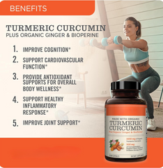 Curcumin Turmeric 2250mg 95% Curcuminoids & BioPerine Black - view 2