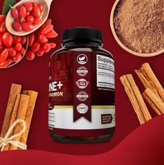 Premium Berberine HCL 1200mg, 120 Capsules - Plus Pure True Ceylon Cinnamon, Berberine HCI Root Supplements Pills - Immune System, Healthy Weight Management