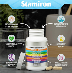 8 in 1 Immune Support with Quercetin Zinc 50mg Vitamin C 1000mg Vitamin D3 5000 IU and Elderberry Echinacea Ginger for Adults Kids - VIT D Immunity Defense Booster Supplement Veg Capsules Made in USA