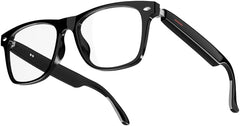 Smart Glasses Bluetooth Audio Sunglasses for Men Women with Dual Stereo Speakers, Open Ear Music &HD Calling, Touch &Voice Assistant, UV Protection—Black
