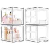 4 Pack Stackable Makeup Organizer Drawers