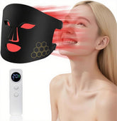 Red Light Therapy for Face,LED Face Mask, Red & Blue LED, Infrared Light Therapy, USB-C, Remote Control,4 Modes Portable red Light Facial Therapy Device with 2000mAh Rechargeable Remote
