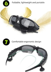 Wireless Bluetooth Sports Audio Glasses, Polarized Glasses for Smart Driving with Open Ear, Sight, Calling Hands (Full Set of, Complete Set of Lenses, Lightweight