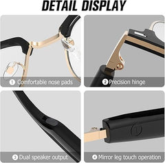 Bluetooth Smart Glasses for Men Women Photochromic Sunglasses Smart AI Music Glass with Speakers for iPhone Android