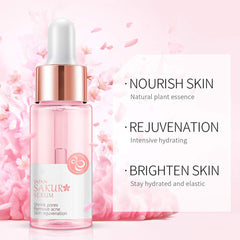 Face Fluid Essence Moisturizing Skin Shining Cherry Blossom Hyaluronic Acid Serum Essence Shrink Pores Tightening Skin Face Solution (17ml)