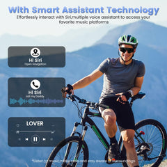 Polarized Bluetooth Sunglasses for Men,Sport Smart Glasses for Women with Open Ear Music Speakers,Built-in Mic,UV Protection Running Baseball Sunglasses, Cycling Glasses(Black)