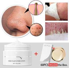 Blackhead Remover, Nose Pore Strips for Blackheads, Black Head Remover Mask for Face, Puntos Negros, 30g+60pcs paper