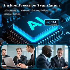 AI Language Translation Earbuds Real-Time, 144 Language Translator Earbuds, 60Hr Battery & Charging Box, APP-Enabled Translator Device for Travel, Business, iOS & Android (Black)