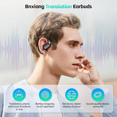 Translation Earbuds Real Time, AI Translator Earbuds for 144 Languages & Accents,5-in-1 Language Translator Earbuds,Ideal Translating Earbuds for Travel, Business and Leaning