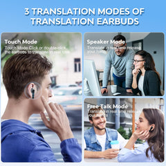 Online Offline Language Translator,138 Two-Way Real Time Wireless Translation Earbuds,Languages Translation Device for Travel Business Learning