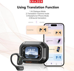ERAZER XP6 Translation Earbuds Real Time AI Language Translator Earbuds Over The Ear Earbuds Touch Screen for 135 Languages Two-Way Translation Device fit iOS & Android for Travel Business Learning