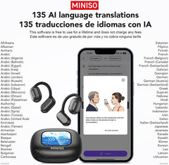 MINISO X30 OWS Translation Wireless Bluetooth Earbuds Support 135 Languages Real Time Bluetooth Translation Support Playing Music Phone Calls Headphones & Meeting Summary Earphones
