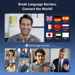 AI Language Translation Earbuds, Clip on Earbuds Wireless Headphones Real-Time Translator for 144 Languages & Accents Headphones Translator Ideal for Travel Business Learning Translation Device