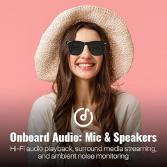 Smart Glasses with AI Translation, Support 110+ Languages, Voice Recorder with App, Open Ear Headphones, Bluetooth Audio Sunglasses for Woman&Man