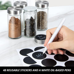 Rotating Spice Rack Organizer, 20 Jars Revolving Seasoning Organizer for Cabinet, Stainless Steel Spice Tower for Kitchen Countertop with Reuseable Labels and Funnel