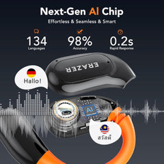 AI Translation Earbuds Real Time, OWS Real-Time Translator Earbuds for 134 Languages LCD Touch Screen, Two Way Translation Headphones for Travel, Business, Learning, Compatible with iOS & Android