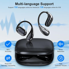 Translation Earbuds - Language Translator Earbuds in 150 Languages and 10 Offline, Translating Earbuds Real Time for iOS & Android, Translator Device for Travel Business