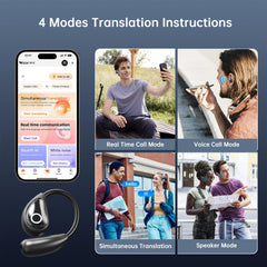 AI Translation Earbuds Real Time 144 Languages Translating Headphone 3-in-1 Translator Earbuds Wireless Bluetooth Translation Headphone for Travel, Business, Learning, iOS & Android Compatible