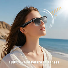 Smart Glasses, Blue Light Bluetooth Glasses for Men Women, Photochromic Sunglasses Lens, Open Mic & Speakers, Voice Assistant