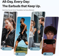 AI Translation Earbuds Real Time, 144 Language Translator Earbuds for iOS and Android 3-in-1 Translation Headphones Translating Device for Learning Business Travel (Black)