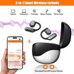 AI Translation Earbuds Real Time for iPhone and Android, 144 Language Translator Earbuds 3-in-1 Translating Headphones Audifonos Traductores Translator Device for Travel Business Learning