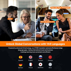 AI Translation Earbuds Real Time for iPhone and Android, 144 Language Translator Earbuds 3-in-1 Translating Headphones Audifonos Traductores Translator Device for Travel Business Learning