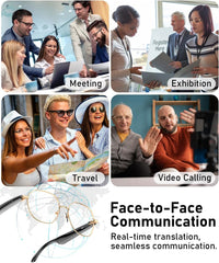 Bluetooth Glasses, Blue Light Glasses for Women Men, Smart Glasses with 163 Language Translations, AI Glasses with Audio, Clear Glasses Bluetooth 6.0, Voice Assistant