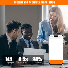 AI Translation Earbuds Real Time for iPhone and Android, 144 Language Translator Earbuds 3-in-1 Translating Headphones Audifonos Traductores Translator Device for Travel Business Learning