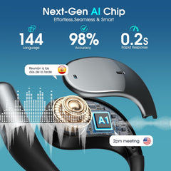 AI Translation Earbuds Real Time, 6 in 1 Instant Language Translator Earbuds 144 Languages & Accents, 8 Offline, Voice/Video Call, Wireless OWS Translating Earbuds for Travel Business Learning