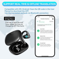 Ai Language Translation Earbuds Real Time 2025,150 Languages Two-Way Instant Voice Language Translator,Wireless Bluetooth Headphones,Text/Photo Translation Device with APP for iOS &Android-Black
