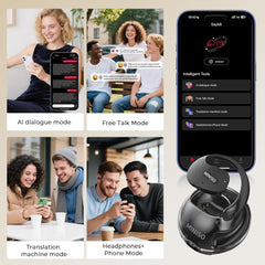 AI Translator Earbuds, X15 PRO AI Language Translator Headphones Bluetooth Earbuds for Listening to Music & Calling Support 135 Languages (Black Blue)