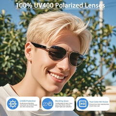 Smart Glasses with Ai translator,Translation Glasses for Women Men Bluetooth with Chat GPT 164 Language sunglasses Lens Clear Headphone with Speaker forTravel Meeting Trade Businesss (Black)