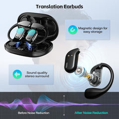 Translation Earbuds Real Time, AI Translator Earbuds for 144 Languages & Accents,5-in-1 Language Translator Earbuds,Ideal Translating Earbuds for Travel, Business and Leaning