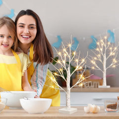 Christmas Decorations Indoor, 2 FT Birch Tree with LED Lights, Fairy Light Spirit Tree for Christmas Decor, Warm White Lighted Birch Tree for Home Decor Indoor, Battery Powered, Timer (2PK)