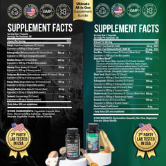 Dynamic Vitality Bundle, Sea Moss and Shilajit Bundle, Sea Moss 7000mg, Black Seed Oil 4000mg, Ashwagandha 2000mg, Ginger & Shilajit 9000mg, Rhodiola Rosea 1000mg, Panax Ginseng (60 Count)