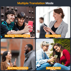 AI Translation Earbuds Real Time,144 Languages & Accents Translator Earbuds,4 in 1 AI BluetoothTranslating Headphone Support Playing Music Phone Calls for Travel Business Learning