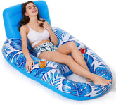 Inflatable Pool Float Adult - Pool Floaties Lounger Floats Raft Floating Chair Water Floaties for Swimming Pool Lake Lounge Float with Cup Holders Beach Pool Party Toys for Adults