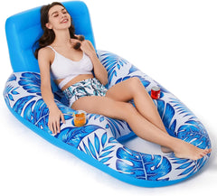Inflatable Pool Float Adult - Pool Floaties Lounger Floats Raft Floating Chair Water Floaties for Swimming Pool Lake Lounge Float with Cup Holders Beach Pool Party Toys for Adults