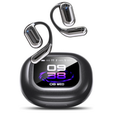 AI Language Translation Earbuds, Bluetooth 5.4 Headphones Translator for 144 Languages & Accents, OWS LCD Touch Screen Real-Time Earphones Fit iOS and Android Ideal for Travel Business Learning, Black