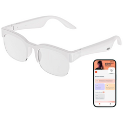 Ai Translator Glasses,Translator Smart Glasses, AI Translator Powered by GPT,Music Bluetooth Sunglasses, Supports 100+ Languages for Traveling (White Glasses AI)