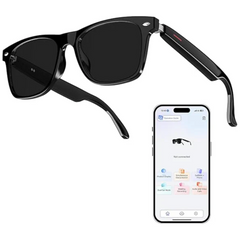 Smart Glasses with AI Translation, Support 110+ Languages, Voice Recorder with App, Open Ear Headphones, Bluetooth Audio Sunglasses for Woman&Man