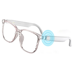 Ai Smart Glasses for Women Men, Blue Light Filter Clear Headphone Glasses with Speakers, Open-Ear Clear Sound, Lightweight
