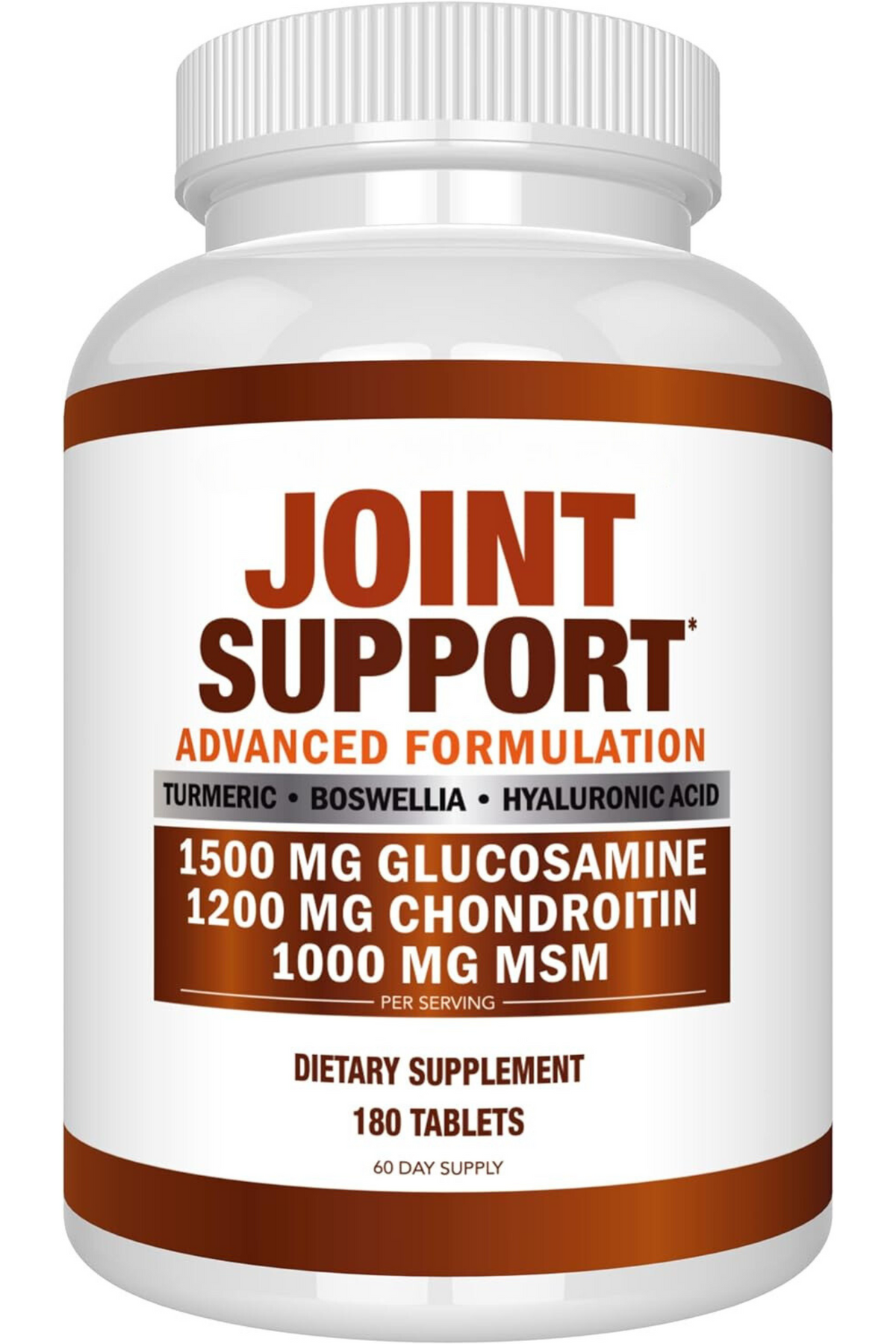 Glucosamine Chondroitin Turmeric Msm Boswellia - Joint Support Supplement for Relief 180 Tablets for Bones, Back, Knees, Hands (180 Tablets)