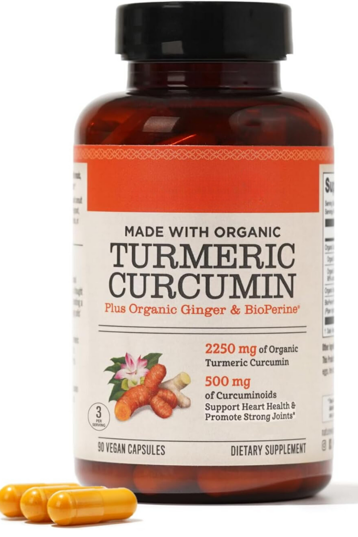 Curcumin Turmeric 2250mg 95% Curcuminoids & BioPerine Black Pepper Extract Advanced Absorption for Joint Support [1 Month Supply - 90 Count]