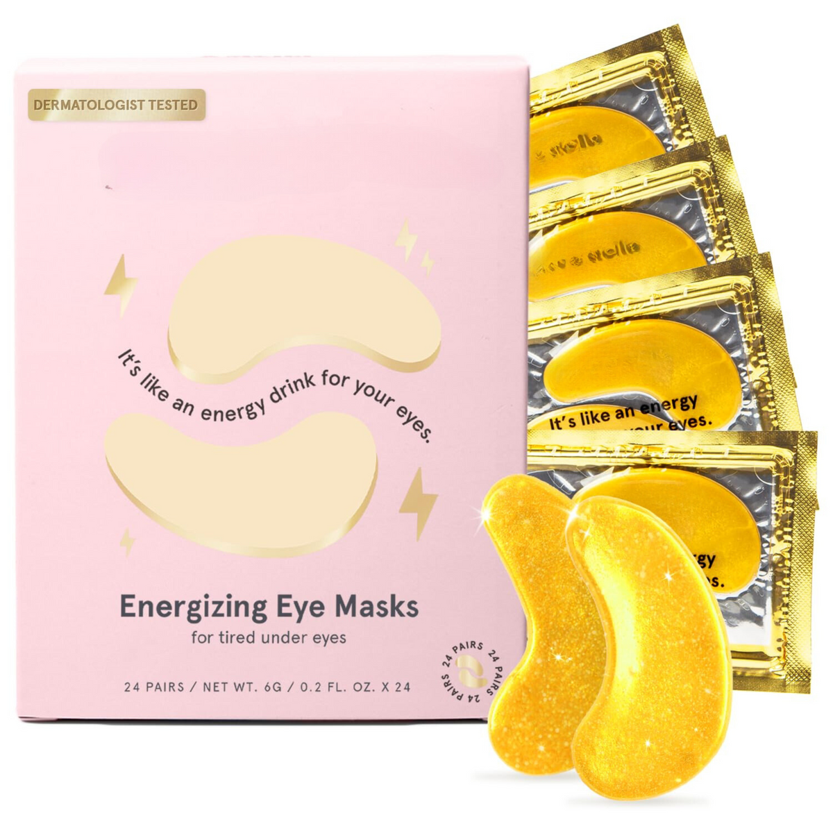 Under Eye Mask (Gold, 24 Pairs) Reduce Dark Circles, Puffy Eyes, Undereye Bags, Wrinkles - Gel Under Eye Patches - Gifts for Women - Birthday Gifts for Women - Vegan Cruelty Free